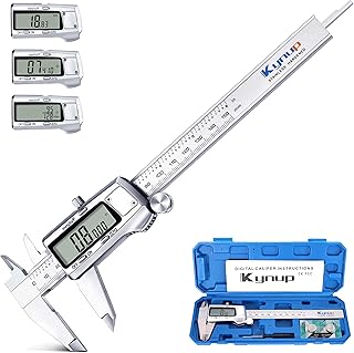 Kynup Digital Vernier Caliper, 150mm Electronic Calipers Measuring Tool, Precision Digital Tool Vernier Micrometer Measuring Tools with Mm/Inch/Fraction Conversion