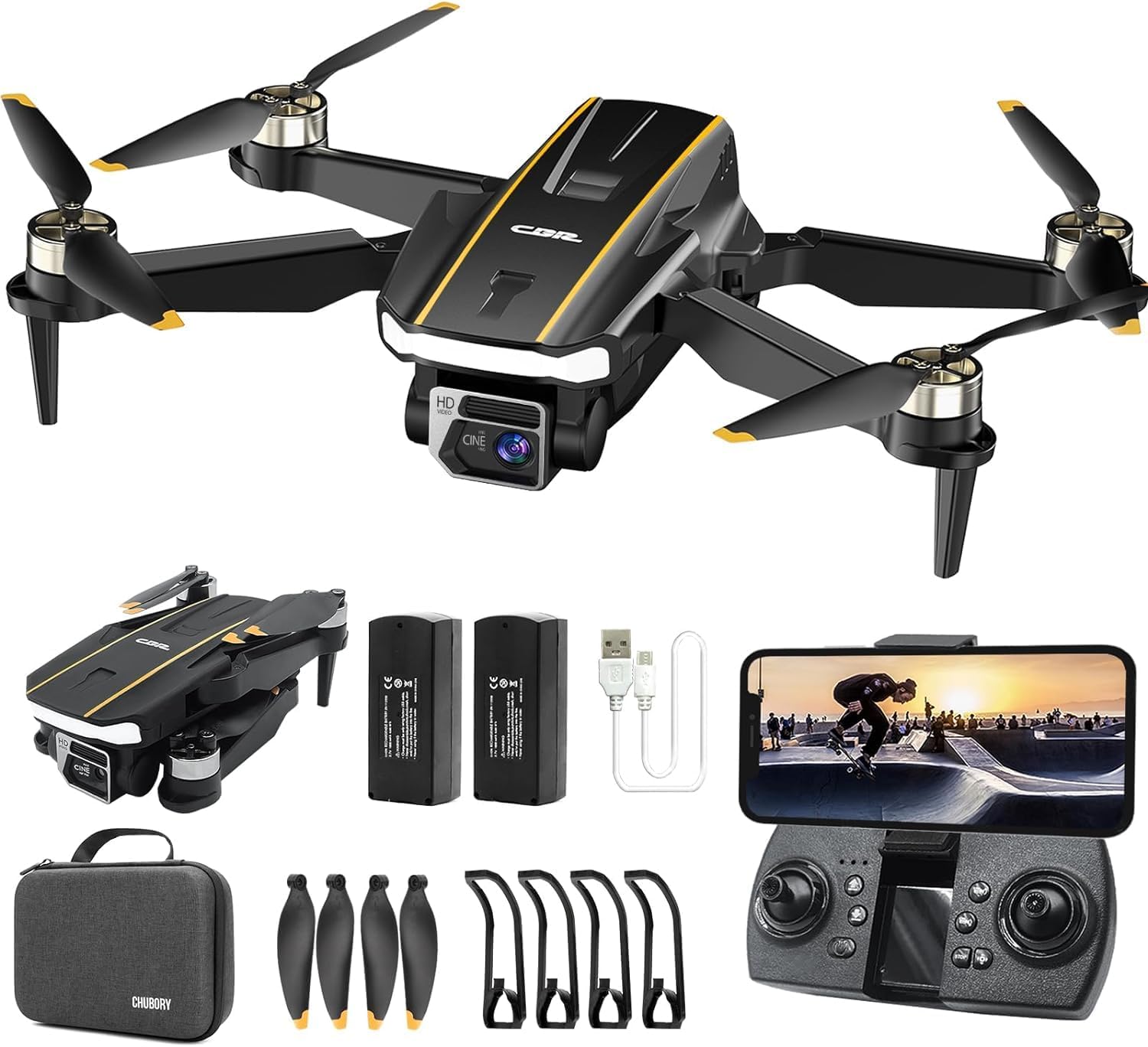 Brushless Super Endurance Foldable Quadcopter Drone for Beginners–36+ mins Flight Time,Wi-Fi Drone with 120°Wide-Angle 4K HD Camera, Brushless Motor, Dual Cameras(2 Batteries)-0