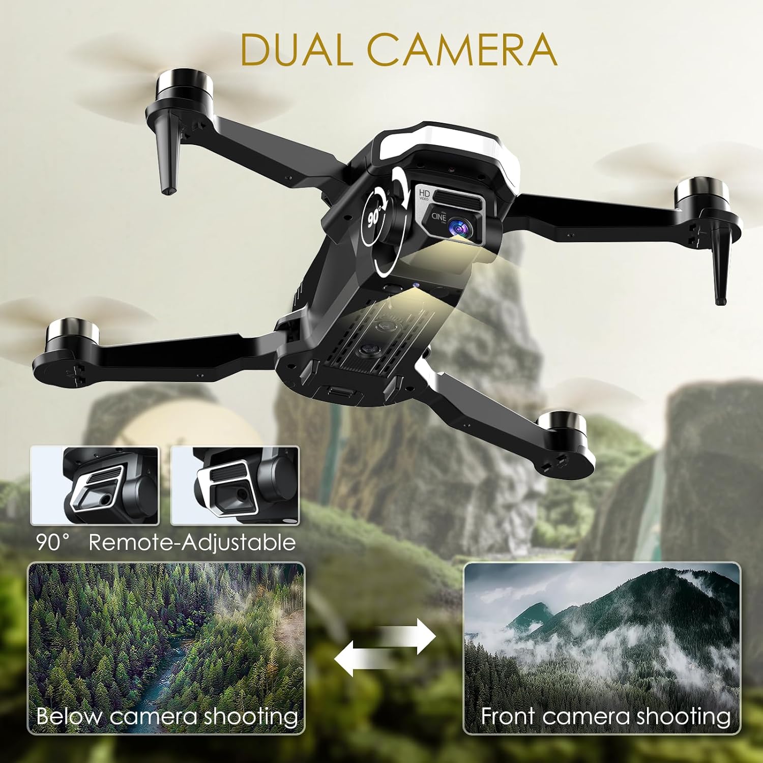 Brushless Super Endurance Foldable Quadcopter Drone for Beginners–36+ mins Flight Time,Wi-Fi Drone with 120°Wide-Angle 4K HD Camera, Brushless Motor, Dual Cameras(2 Batteries)-4