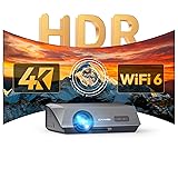 4K Projector Home Theater, 1200 ANSI Daytime Smart Projectors with WiFi and Bluetooth Auto Focus LED Movie Projector with Streaming Apps, Android TV for Gaming, Living Room, Bedroom, Indoor