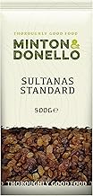 Minton & Donello - Sultanas Standard, 500g - Healthy Snack - School Snack - Lunch Snack - High in Fibre - Suitable for Vegetarians and Vegans