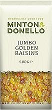 Minton & Donello - Jumbo Golden Raisins, 500g - Suitable for Vegans and Vegetarians - Non-GMO, Cholesterol Free, and Fat Free - High in Antioxidants and Fibre