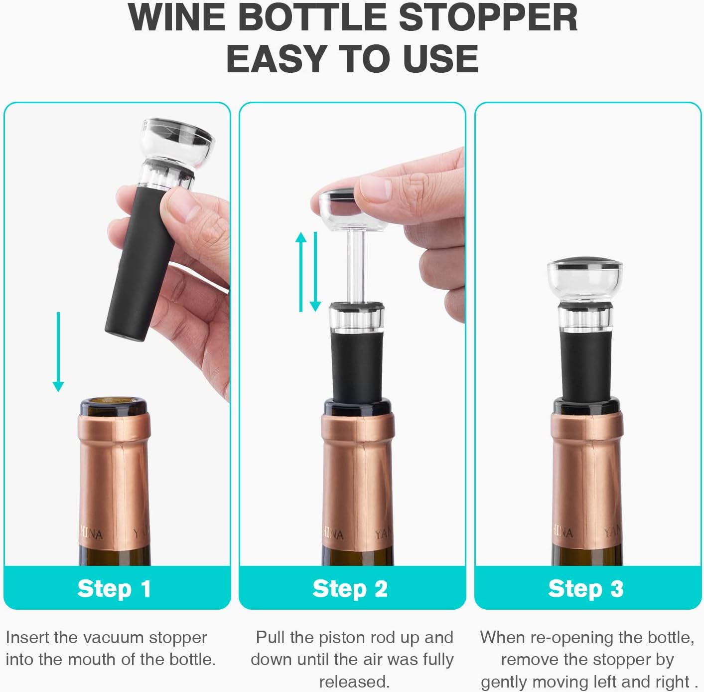 hotder Electric Red Wine Bottle Opener,Red Wine Accessories Gift Set,Electric Corkscrew with Foil Cutter,Wine Vacuum Stopper for Christmas Valentines Father's Day Birthday Wine Lover Gift-6