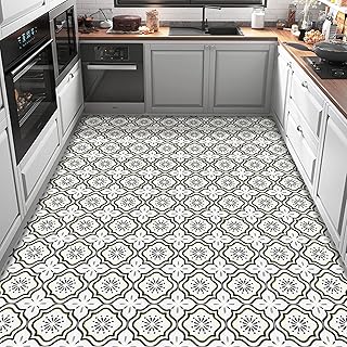 Elffloor Peel and Stick Floor Tiles Vinyl Flooring Self Adhesive Floor Tile for Bathroom Kitchen Living Room Yellow 20X20cm 70pcs Waterproof PVC Easy to Use