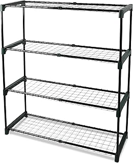 DIVCHI 4-Tier Garden Storage Shelves | Shelving Unit | Greenhouse Shelf | Shed Rack | Plant Racks | Garage Racking | Green House Staging - Easy No Tool Assembly