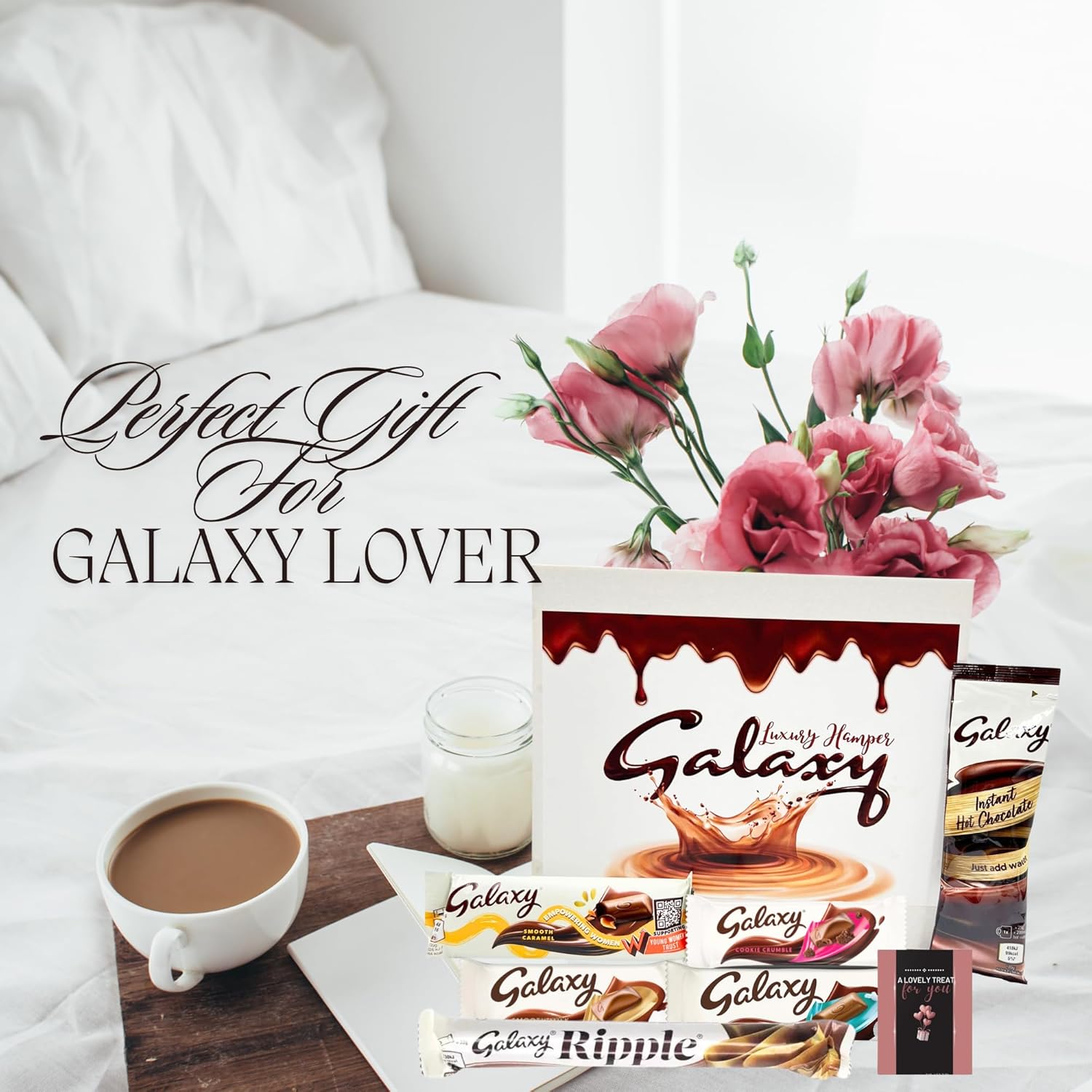 Gift Box Chocolate Hamper Galaxy Letter Box- Galaxy Chocolate Gift Set Selection Boxes, Hot chocolate, Cards & More- Great for Thinking Of You Gifts,Wife Gifts,Christmas,Birthday or Valentine-3