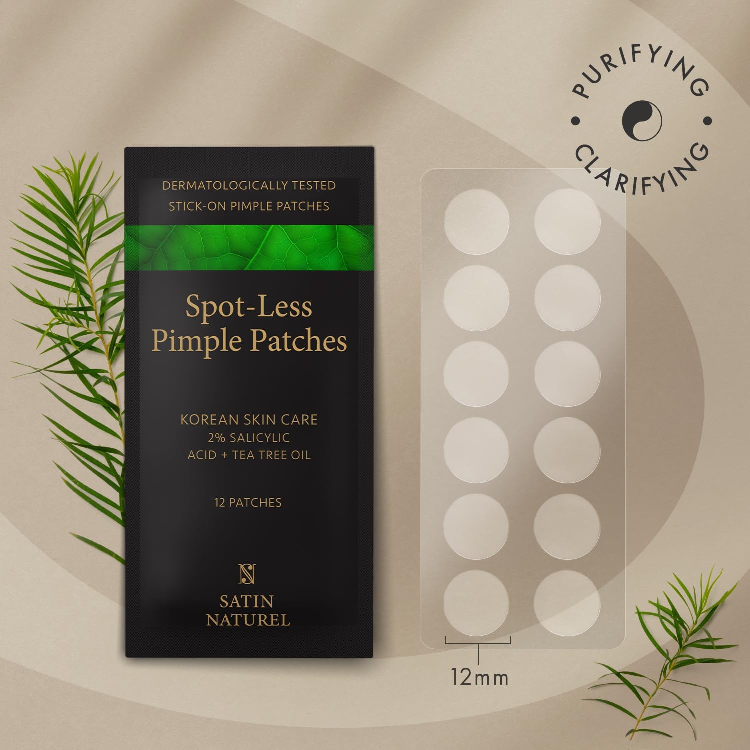 108pcs Pimple Patches with 2% Salicylic Acid + Tea Tree Oil + Hyaluronic Acid - Spot Patches for Acne Treatment Face Care - Korean Skincare Spot Treatment - Acne Patches - Satin Naturel-6