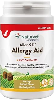 NaturVet Allergy Aid Chews, Helps to Support Normal Immune System and Maintain Skin Moisture and Respiratory Health and Reduce Itching Chews for Dogs, 70 Chews 396g - No Wheat Added