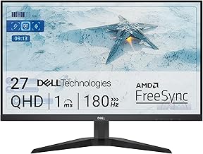 Dell G2725D 27 Inch QHD (2560x1440) Gaming Monitor, 180Hz, IPS, 1ms, AMD FreeSync, 99% sRGB, DisplayPort, 2x HDMI, 3 Year Warranty, Black