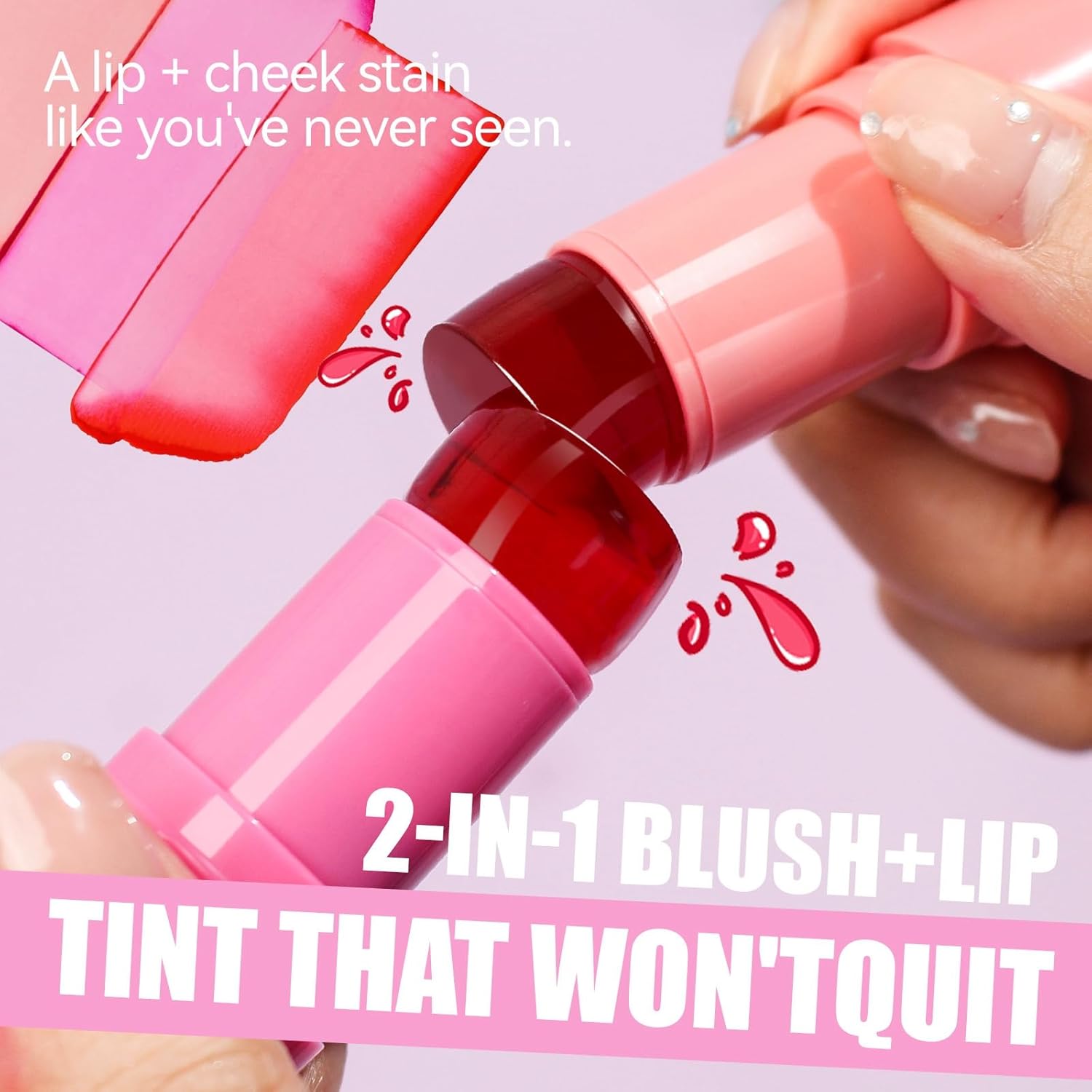 4pcs Milk Jelly Blush Stick,Milk Jelly Tint Stick,Makeup Jelly Tint Set,Cooling Water Jelly Tint,3 in 1 Cream Blush Stick,Cream Contour Stick for Cheeks Lips Eyes,Lip Stains Tints,Blusher Stick-3