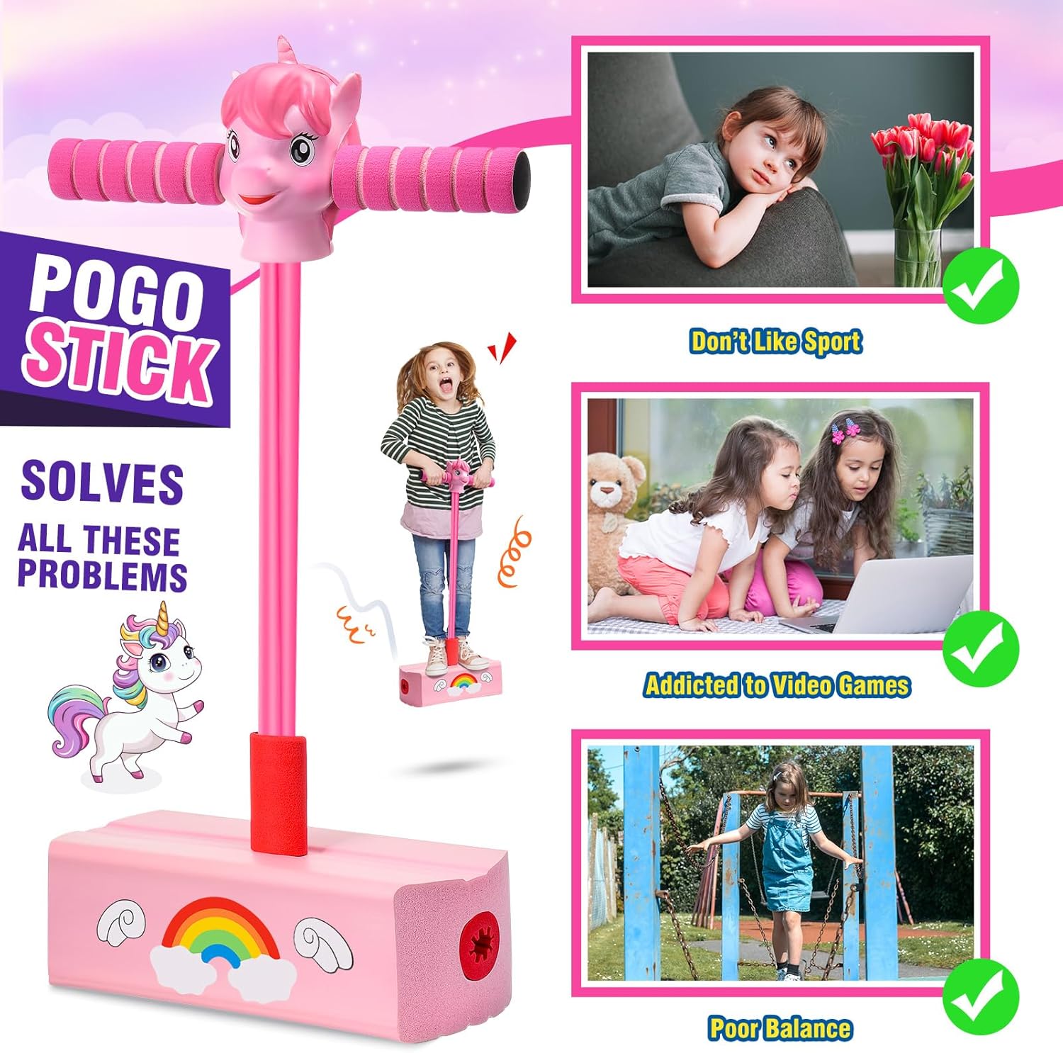 Toyzey Gifts for 3 4 5 6 7 8 9 10 Year Old Girls,POGO Stick for 3-12 Year Old Boys Toys Girls Toys Age 3-12 Toys for 3-12 Year Old Girls 3-12 Year Old Girl Gifts Pogo Jumper Girls Birthday Presents-2