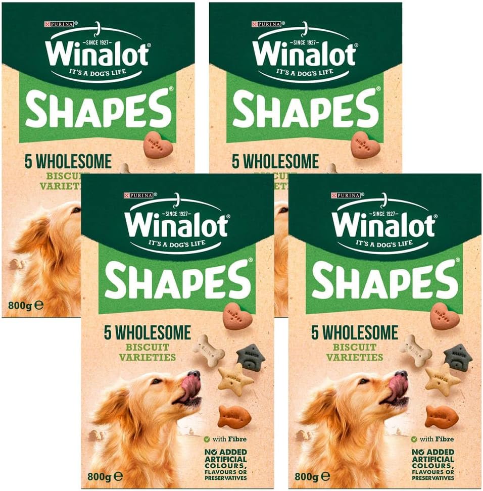 Winalot Dog Biscuits 800g Pack of 4 Dry Food Adult Dogs Crunchy Pet Snack Treat Minerals Vitamins for Gums Teeth Digestive Health with Welari Thank You Card | (4pack) (3200g)-0