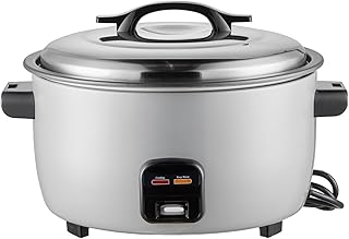 Stalwart Commercial Rice Cooker Extra Large 13 Litres of Cooked Rice or 70 Cups - Keep Warm Feature. Includes Cup and Mixing Spoon