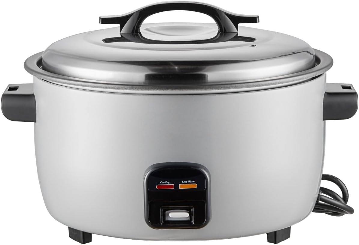 Stalwart Commercial Rice Cooker Extra Large 13 Litres of Cooked Rice or 70 Cups - Keep Warm Feature. Includes Cup and Mixing Spoon-0