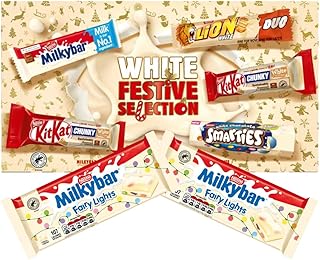 White Chocolate Selection Box Bundle With Delicious White Selection Chocolate Selection Box 201g and Milky Bar Fairy Lights White Chocolate Sharing Bar 100g x2 (3 Pack)