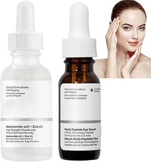 2PCS Multi-Peptide Eye Serum and 10% Niacinamide Serum with 1% Zinc Serum Set,under Eye Serum,Niacinamide Face Serum,Eye Cream,Niacinamide Serum,Under Eye Cream,Hydrating Serum,Firming Eye Cream