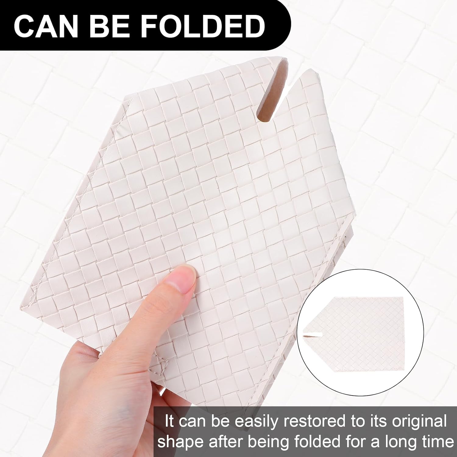 2 Packs Tissue Box Cover, PU Leather Tissue Box Holder Modern Square Tissue Box Covers Square Tissue Box Cover Facial Tissue Cube Paper Organizer for Bathroom, Living Room, Bedroom(Black/Beige)-4