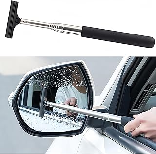 Car Rearview Mirror Wiper, Car Squeegee Water Blade, Small Window Squeegee, Car Window Squeegee, Window Wiper, Portable Vehicle Interior Exterior Accessories for Rainy Foggy Weather