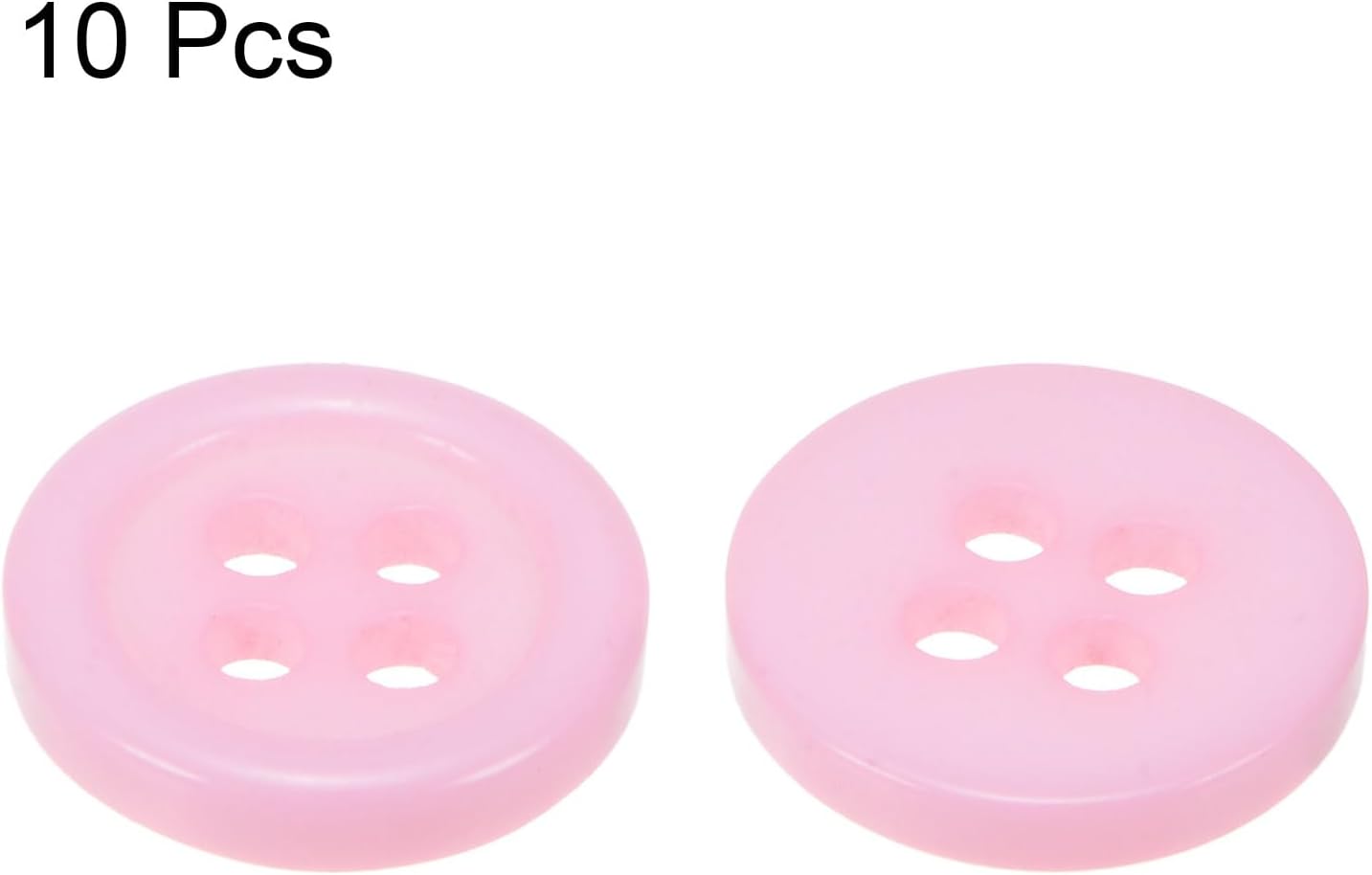 sourcing map 10pcs 18L Sewing Buttons 15/32"(11.5mm) Resin Round Flat 4-Hole Craft Buttons for Sewing Clothing and DIY, Pink-2