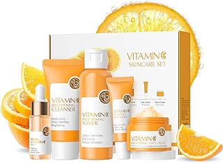 Vitamin C Skincare Set, Gifts For Vitamin C Serum for Face Skin Care Sets & Kits, Face Cream Facial Care Kit for Radiant Skin, Anti Aging Gift Set for Women Teenage Girls 5pcs