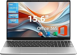 jumper Laptop, 15.6 inch Full HD Display Laptops, 12GB RAM 640GB (512G SSD+128G eMMc), 5305U Processor, 5000mAh Battery, Office 365 1-Year Subscription, Mini HDMI,WiFi 5G, Keyboard Film UK.