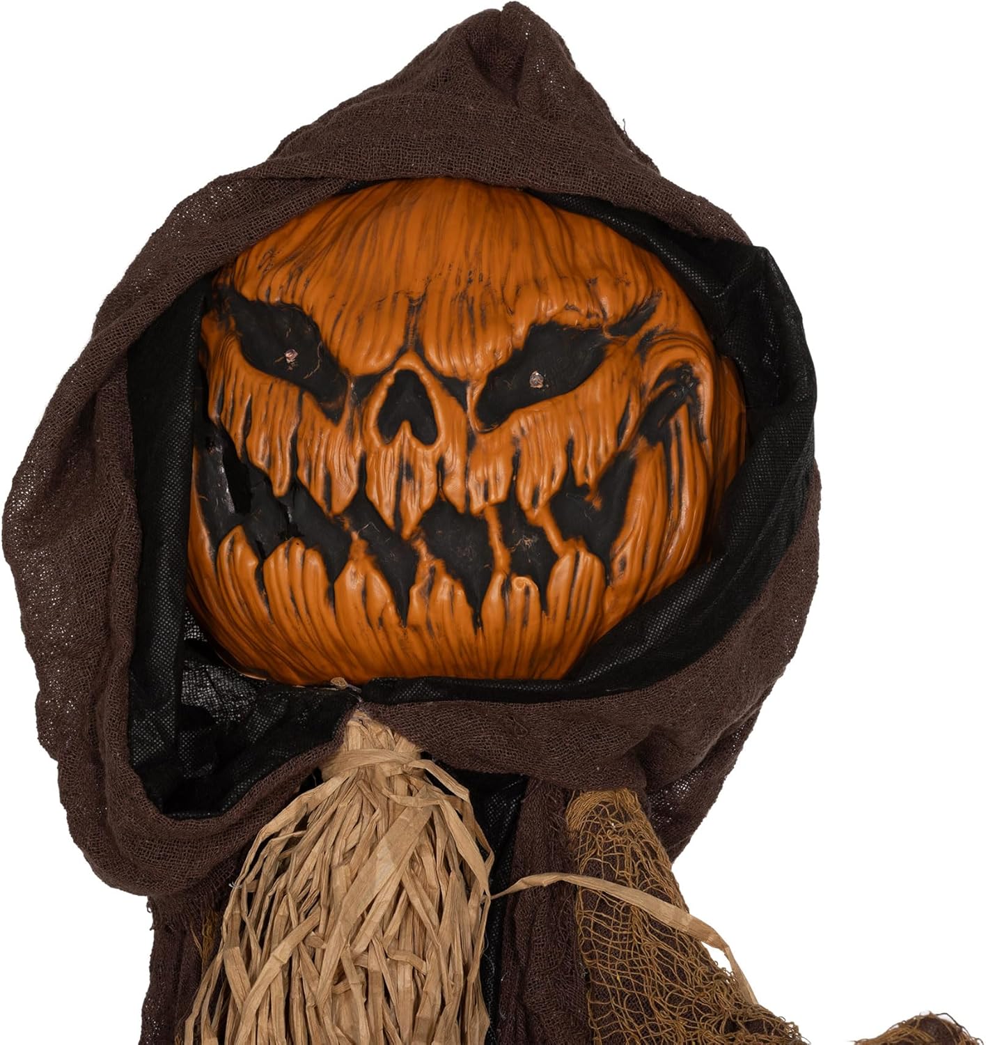 HOMCOM 198cm 78" Straw Pumpkin Halloween Decoration, Halloween Prop with Light Up Eyes, for Haunted House Indoor Outdoor Decor-6