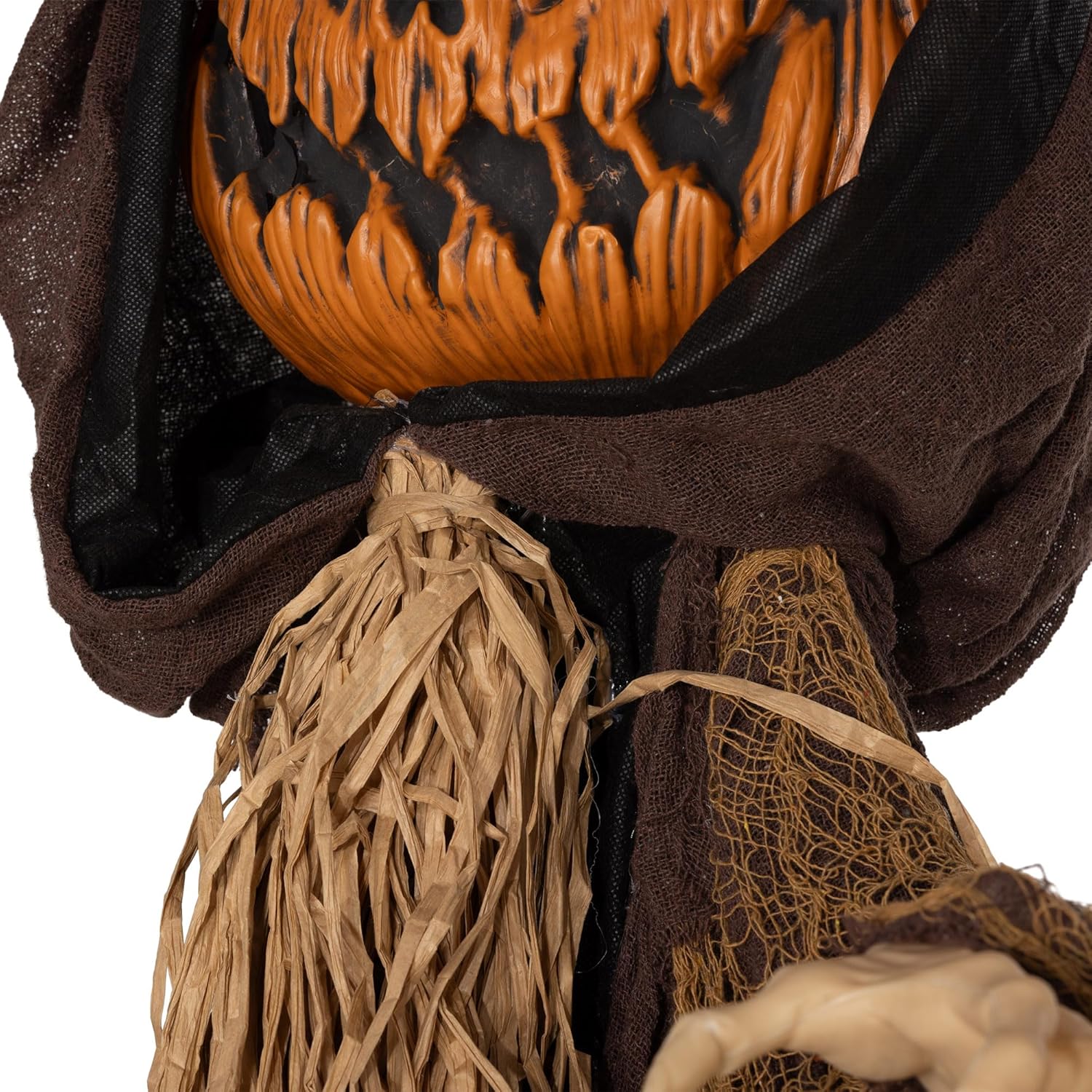 HOMCOM 198cm 78" Straw Pumpkin Halloween Decoration, Halloween Prop with Light Up Eyes, for Haunted House Indoor Outdoor Decor-7