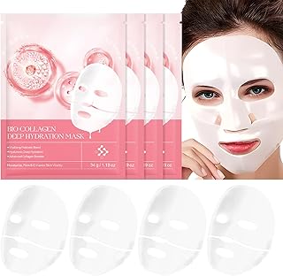 Collagen Face Mask Overnight(4 Count), Deep Collagen Anti-Wrinkle Lifting Mask, Collagen Night Wrapping Mask, Boosts Elasticity & Hydrates, Deep Collagen Overnight Mask for Skin Care (4PCS)