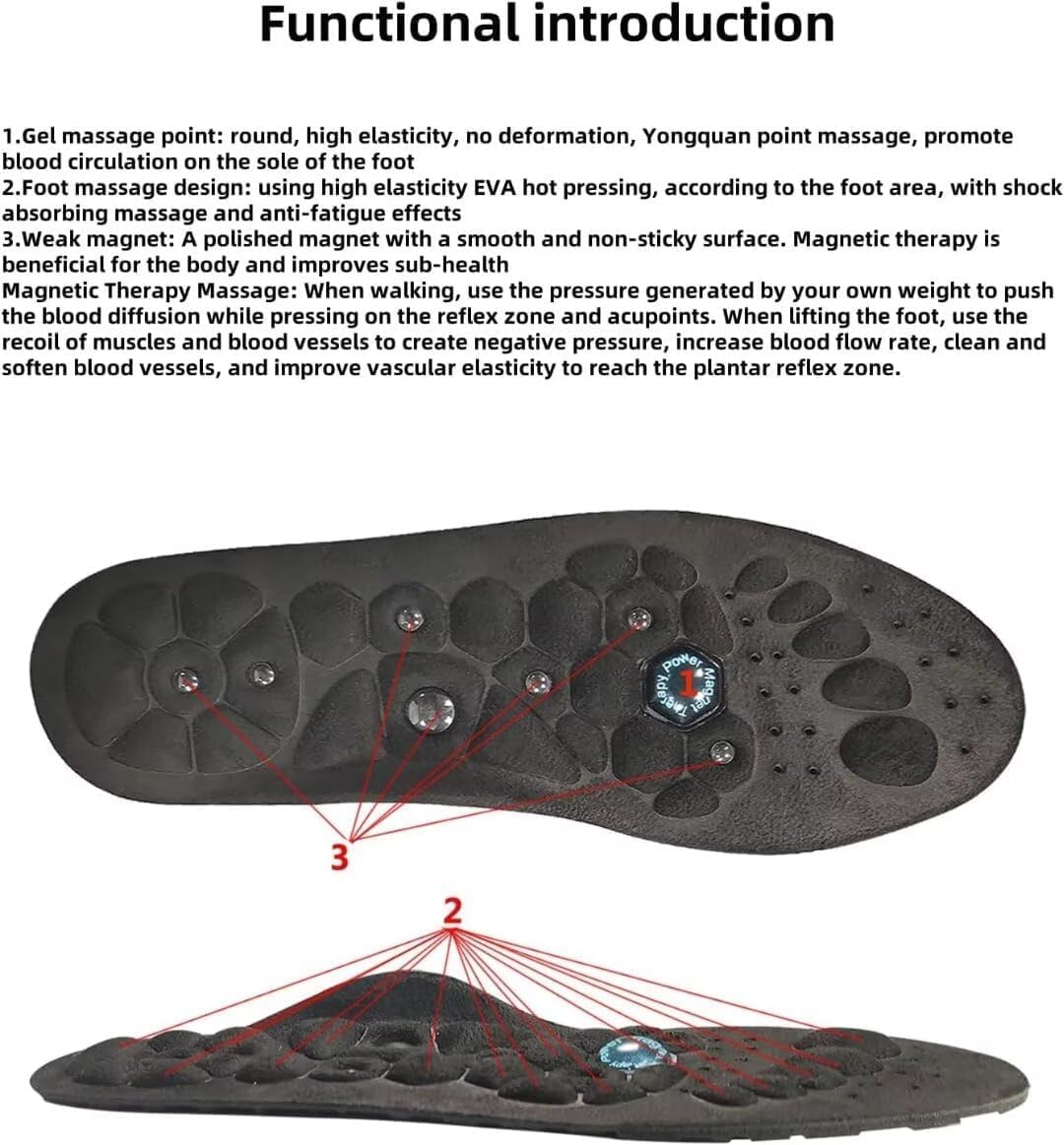 A-kusoli Insoles, Akusoli Magnetic Insoles, Akusoli Acupressure Magnetic Acupressure Insoles for Foot Pain Relief, Magnetic Massage Insole for Men Women (1pairs) (M(40-43))-5