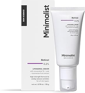 Minimalist 0.2% Retinal Liposomal Cream for Visibly Reducing Wrinkles & Fine Lines | For All Skin Types | For Women & Men | 0.7 Oz / 20 gm