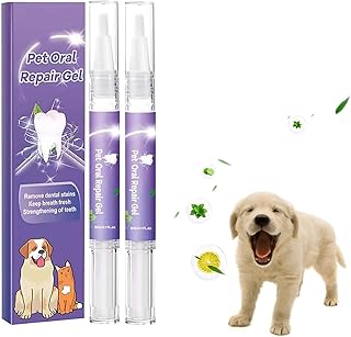 Cvreoz Pet Oral Repair Gel, Pet Oral Restoration Whitening Gel, Pet Oral Repair Gel Pen, Pet Oral Restorative Gel, Pet Oral Spray Teeth Cleaning for Dogs & Cats, Pet Breath Freshener Oral Care (2PCS)