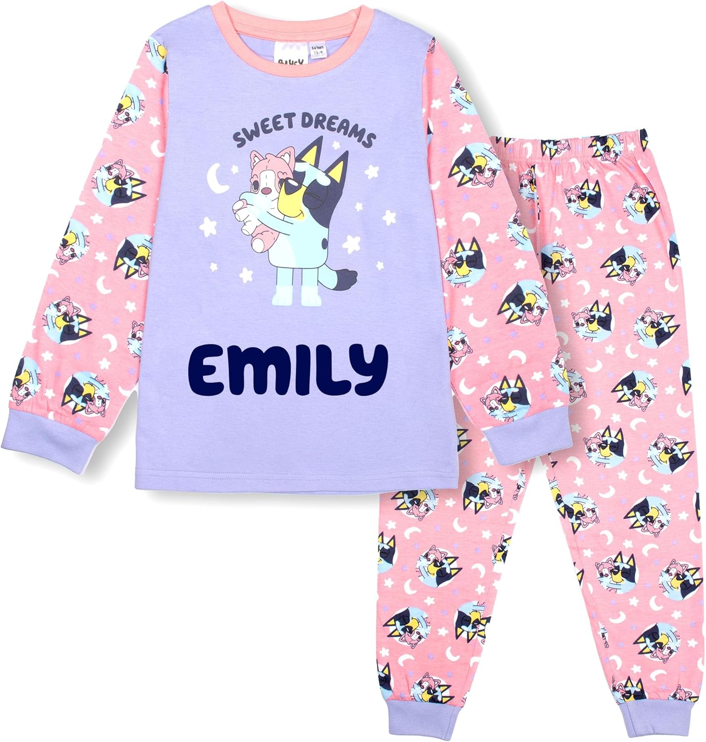 Bluey Personalised Pyjama for Kids 100% Cotton Long Sleeve Winter Pyjama Soft and Comfortable Gift for Girls PJ Set-0