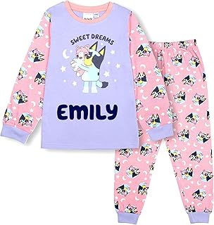 Bluey Personalised Pyjama for Kids 100% Cotton Long Sleeve Winter Pyjama Soft and Comfortable Gift for Girls PJ Set