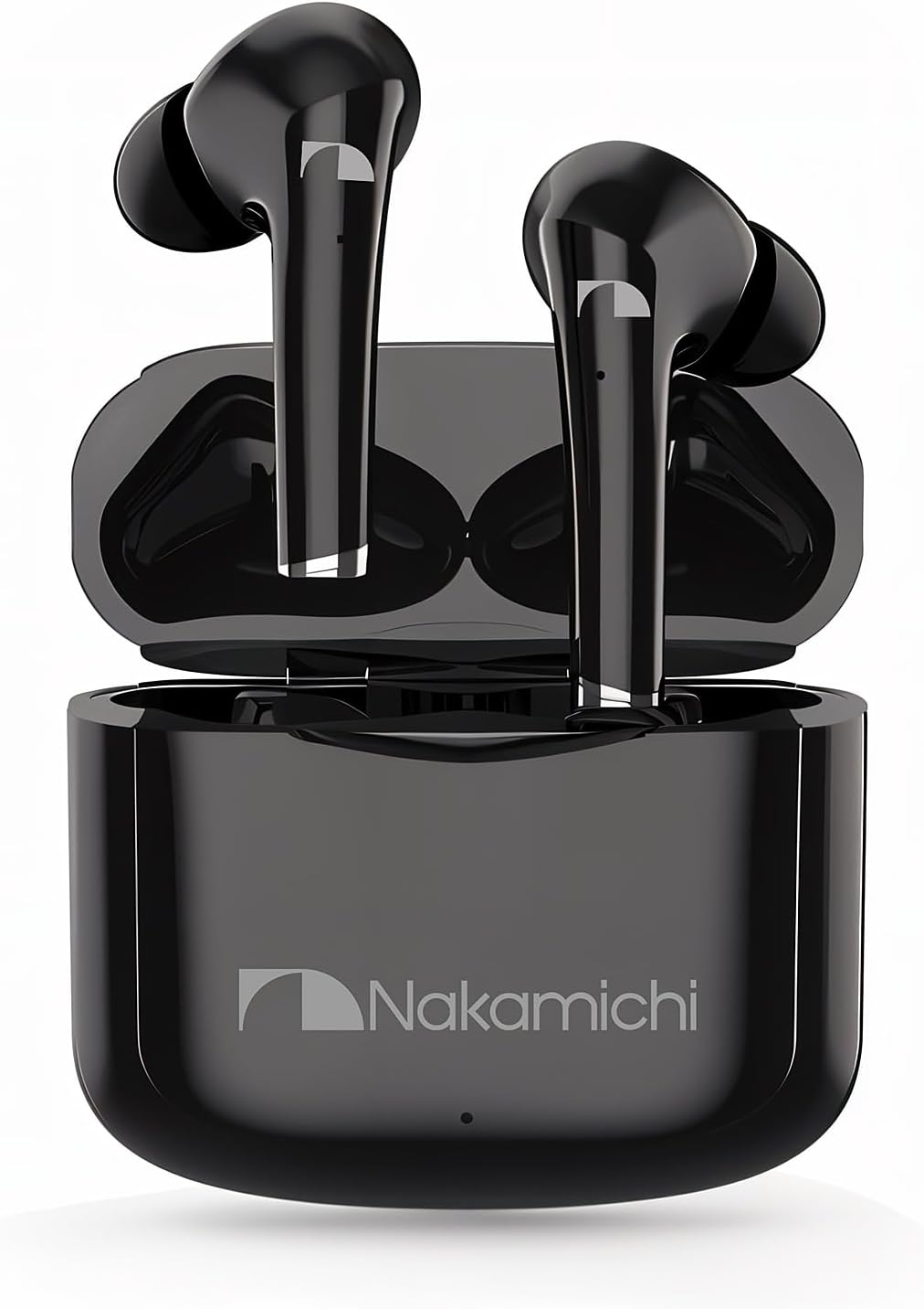 Nakamichi TW2XS True Wireless Stereo TWS Earbuds With Low Latency Bluetooth 5.3 Connection Digital Signal Processing DSP Clear Voice Capture CVC Touch Control Charging Case Black-0