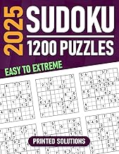 2025 Sudoku Activity Book for Adults: 1200 Easy to Extreme Puzzles with Printed Solutions