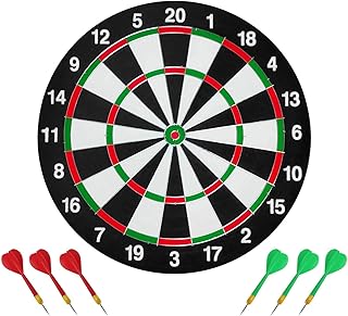 17" Dartboard with Darts For Adults Or Kids, Double Sided Dart Board, Adults Fun Family Dart Board Game