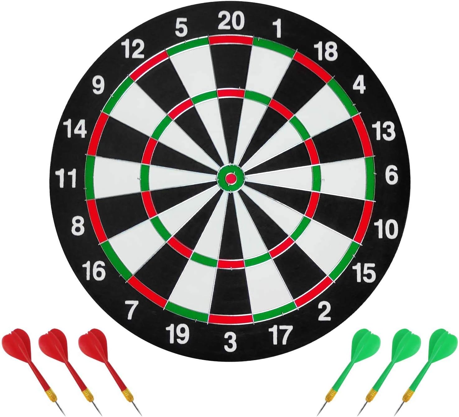 17" Dartboard with Darts For Adults Or Kids, Double Sided Dart Board, Adults Fun Family Dart Board Game-0