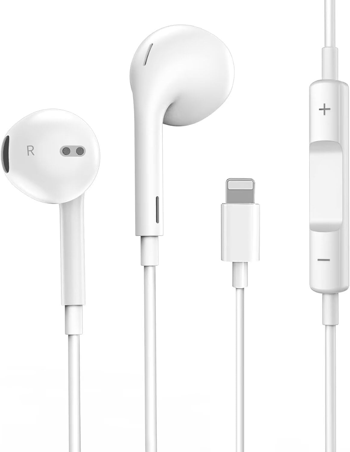 iPhone Headphones with Lightning Connector [Apple MFi Certified] HiFi-Audio Stereo Noise Isolating Wired Earbuds with Mic+Volume Control Compatible for iPhone 14 13 12 11 X SE 8 7 Series-0