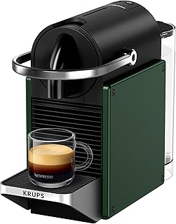 Nespresso Pixie Pod Coffee Machine, Compact Espresso Maker for Original Pods, 19-Bar High Pressure, Fast Heat-Up, Energy Saving, Auto Shut-Off, Recyclable Pods by Krups in Dark Green XN3063G0