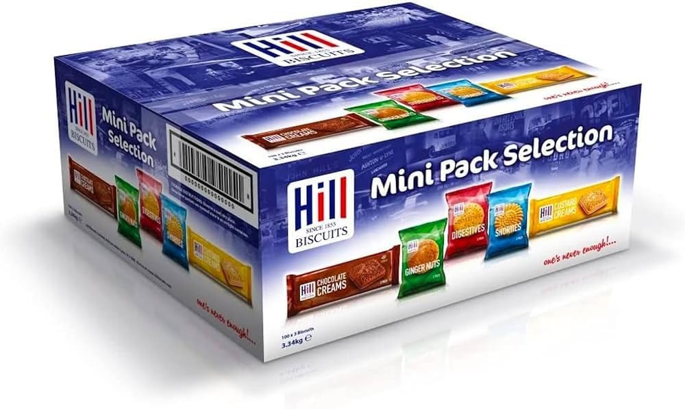 Hill Mini Pack Biscuits, 100s | Crispy Assorted Biscuits | Convenient Single-Serve Packs | Perfect for Snacks, Lunchboxes, and On-the-Go | Variety Pack of Individually Wrapped Three Biscuits-0