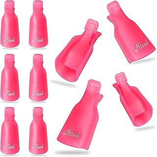 G4GADGET 10 PCS Nail Polish Remover Clips – Soak Off Gel, Acrylic & UV Nail Polish Removal, Reusable & Anti-Slip Rose Red Clips for Fingers & Toenails