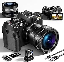 G-Anica Digital Camera, 48MP Cameras for Photography with WiFi & App Control, 4K Vlogging Camera for YouTube,Compact Camera,Perfect for Entry-Level Users and Beginners with Macro&Wide Lens-32GB Card