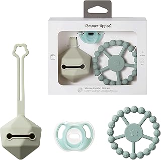 Tommee Tippee Silicone Comfort Gift Set Ultra-Light Soother, Carry Case & Teething Ring 0-6m+