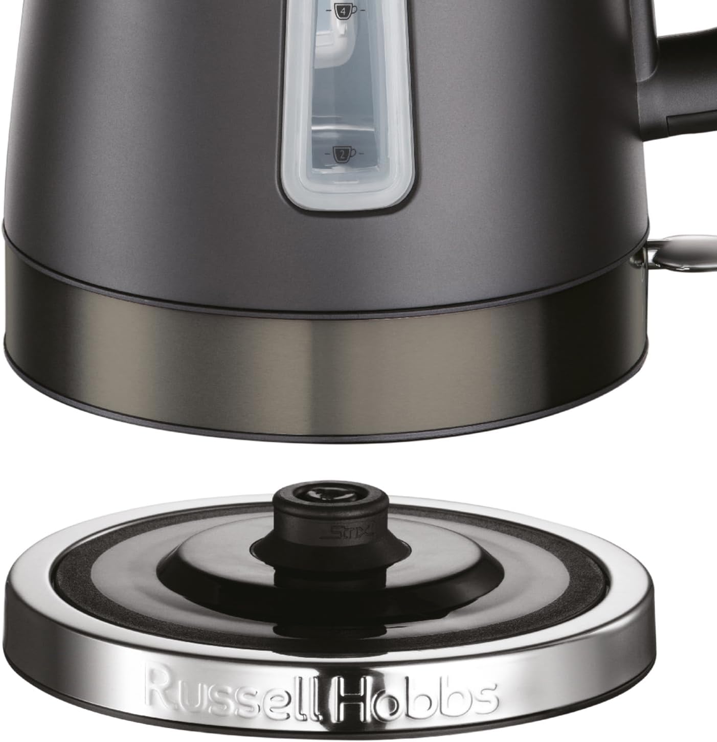 Russell Hobbs Electric Kettle (1.7L, Stainless steel with matte design, Rapid boil, Removable anti-scale filter, Water level indicator, Perfect pour, 3000W) Matte Black 26140-3