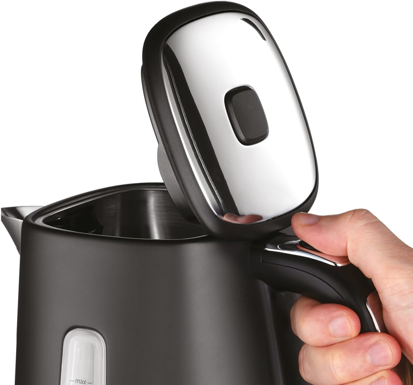 Russell Hobbs Electric Kettle (1.7L, Stainless steel with matte design, Rapid boil, Removable anti-scale filter, Water level indicator, Perfect pour, 3000W) Matte Black 26140-5