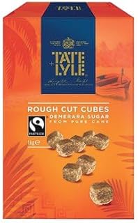 T & L Demerara Rough Cut Brown Sugar Cubes 1kg | Natural, Unrefined Demerara Cane Sugar Cubes | Rough-cut Cubes for Perfect Portion Control | Rich Molasses Flavor | Tea, Coffee and Cocktail Sweetner