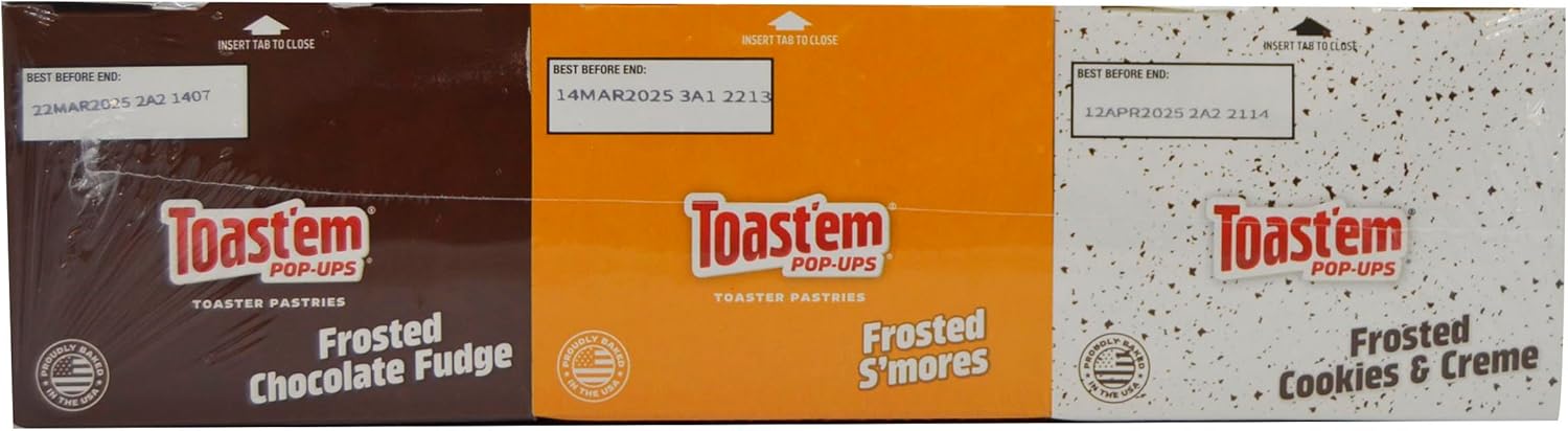 Toast'em Pop-Ups Frosted Variety Pack Chocolate Fudge, Smores & Cookies & Creme (18 pastries) Similar to Pop Tarts-6