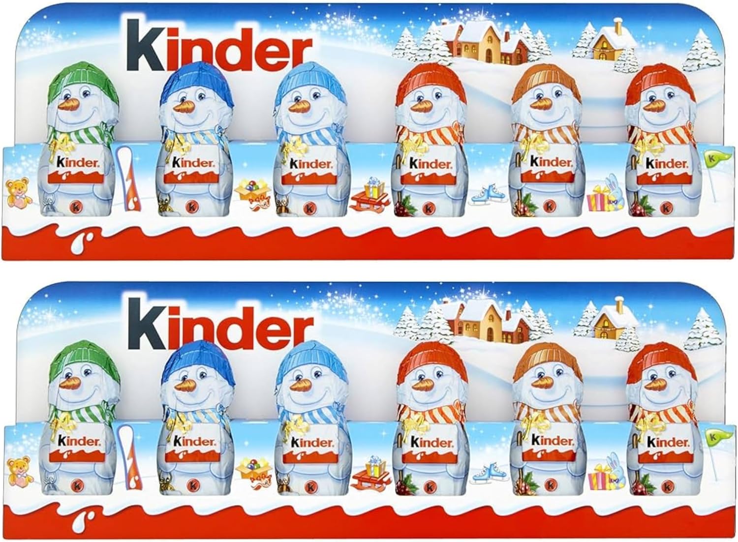 Chocolate Figures Bundle With Kinder Milk Chocolate Christmas Mini Figures 90g (2 Pack)-0