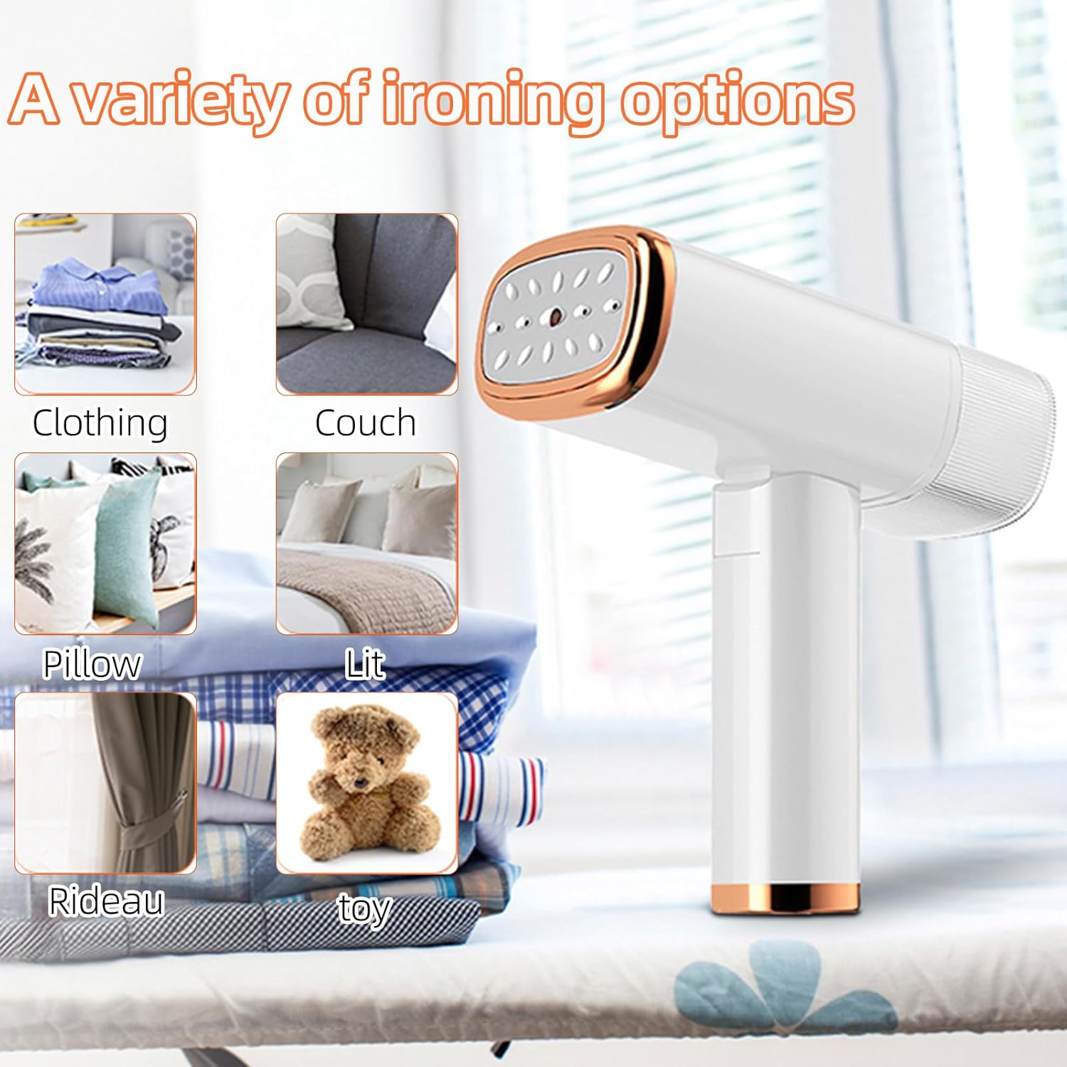 Clothes Steamer Handheld, Portable Garment SteameIron Clothes with Vertical and Horizontal Steaming FabricsSuitable for All Fabrics, Home, Travel, Home and Office,1000W,150ml Water Tank-5