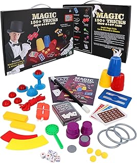 HENBRANDT Single Children’s Magic Set with 150 Tricks and Instruction Booklet Easy Magician’s Kit for Kids Magic Card Tricks Birthday Presents for Boys and Girls